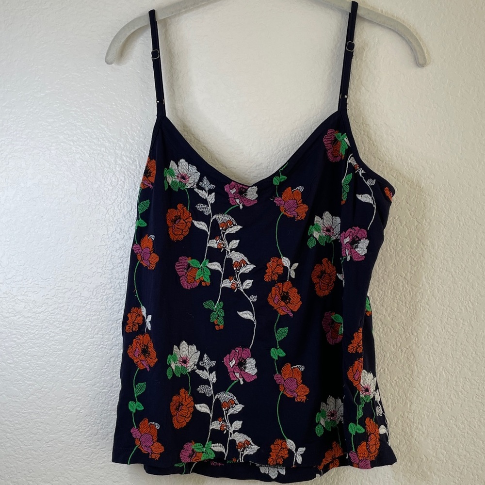 Anthropologie Navy Floral Camisole Size M - Picture 7 of 8